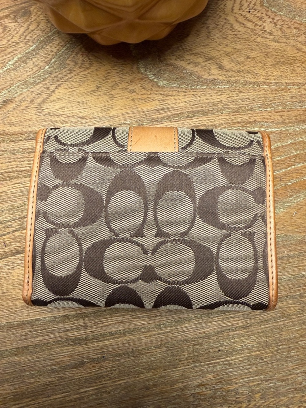 Vintage Coach Brown/Tan Signature Canvas Bi-Fold Wallet - Picture 6 of 8